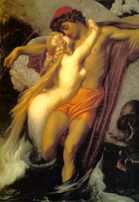 Lord Frederic Leighton The Fisherman and the Siren Norge oil painting art